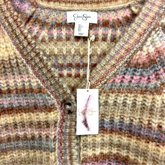 (LG-1) Jessica Simpson cropped button front cardigan sweater, Size Large, NWT - Picture 5 of 7